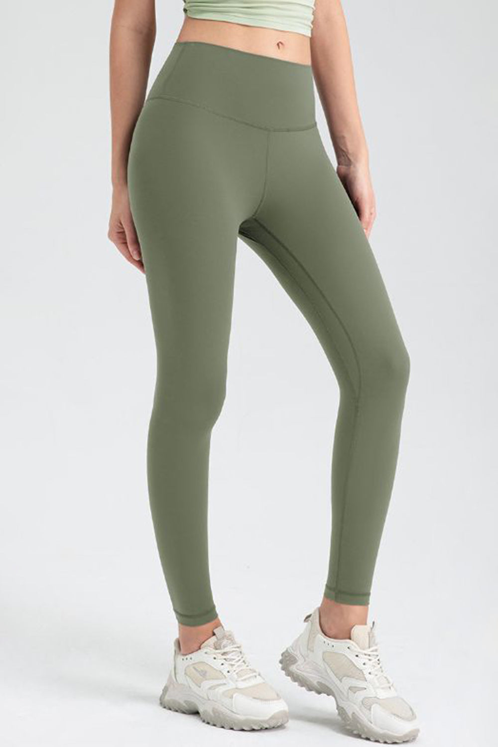Light green Women's Wide Waistband Slim Fit Active Leggings