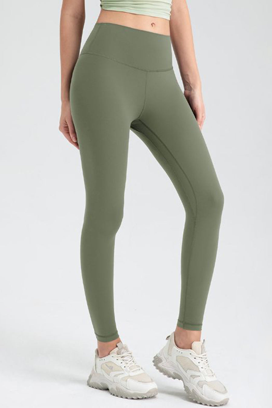 Light green Women's Wide Waistband Slim Fit Active Leggings