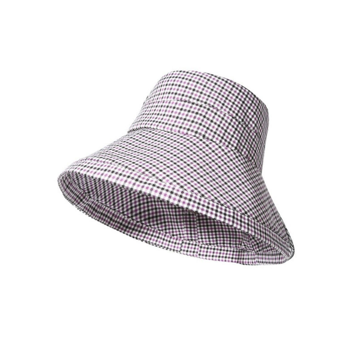 Checkered bucket hat on a white background