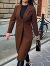 Lapel Collar Wool Blend Overcoat