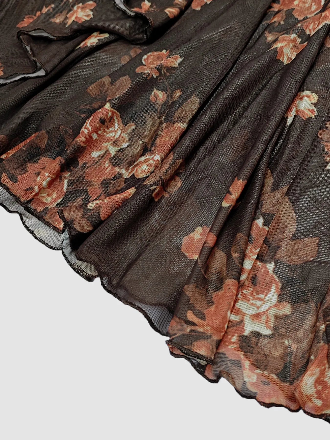 Floral patterned fabric with a black background