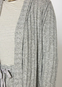 Pleione Women's Cozy Ribbed Longline Cardigan in Dove