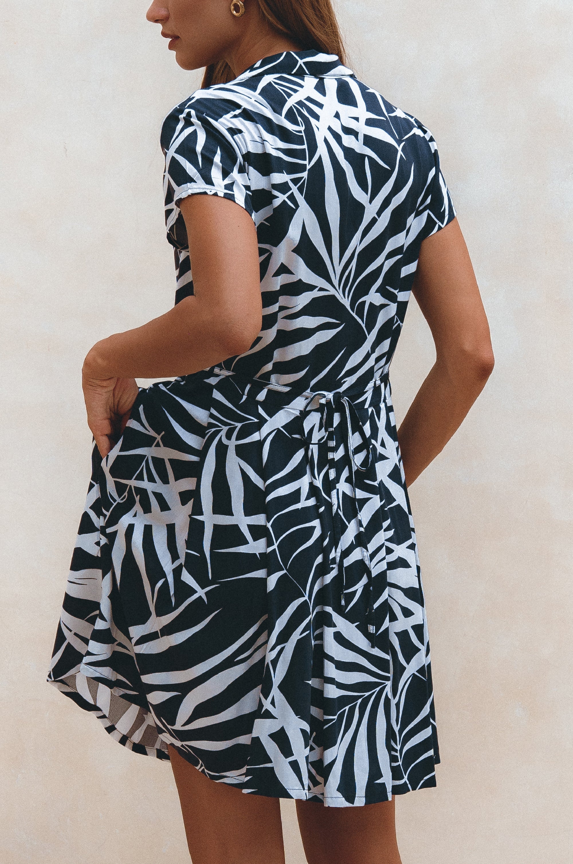 Zoom in view of the back of Agnes Shirt Dress