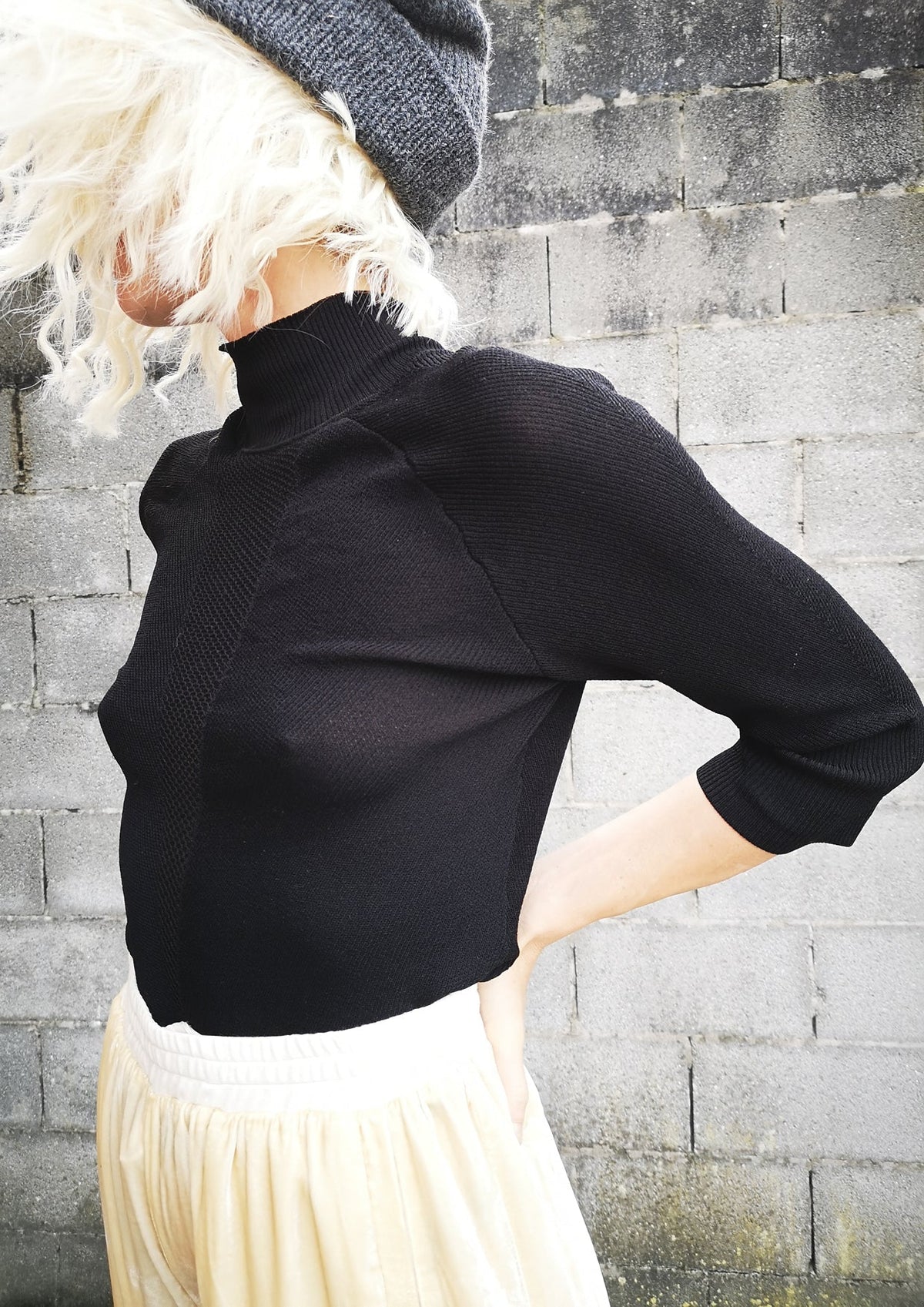 side view of WINTER SHIRT TURTLENECK STRETCH - KNIT