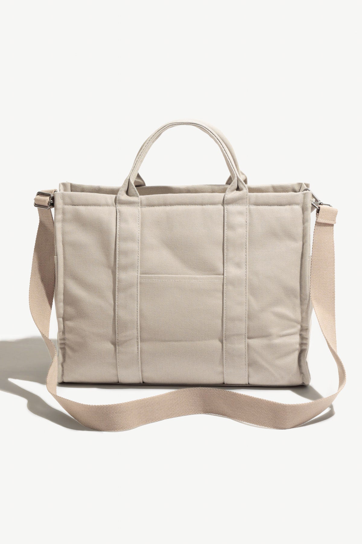 side view of strap of Sloane Tote - Taupe