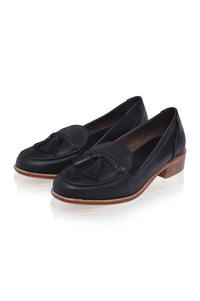 Front view of black Brooklyn Leather Loafers 