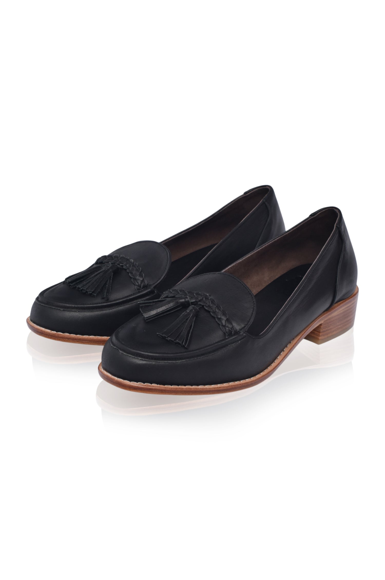 Front view of black Brooklyn Leather Loafers 