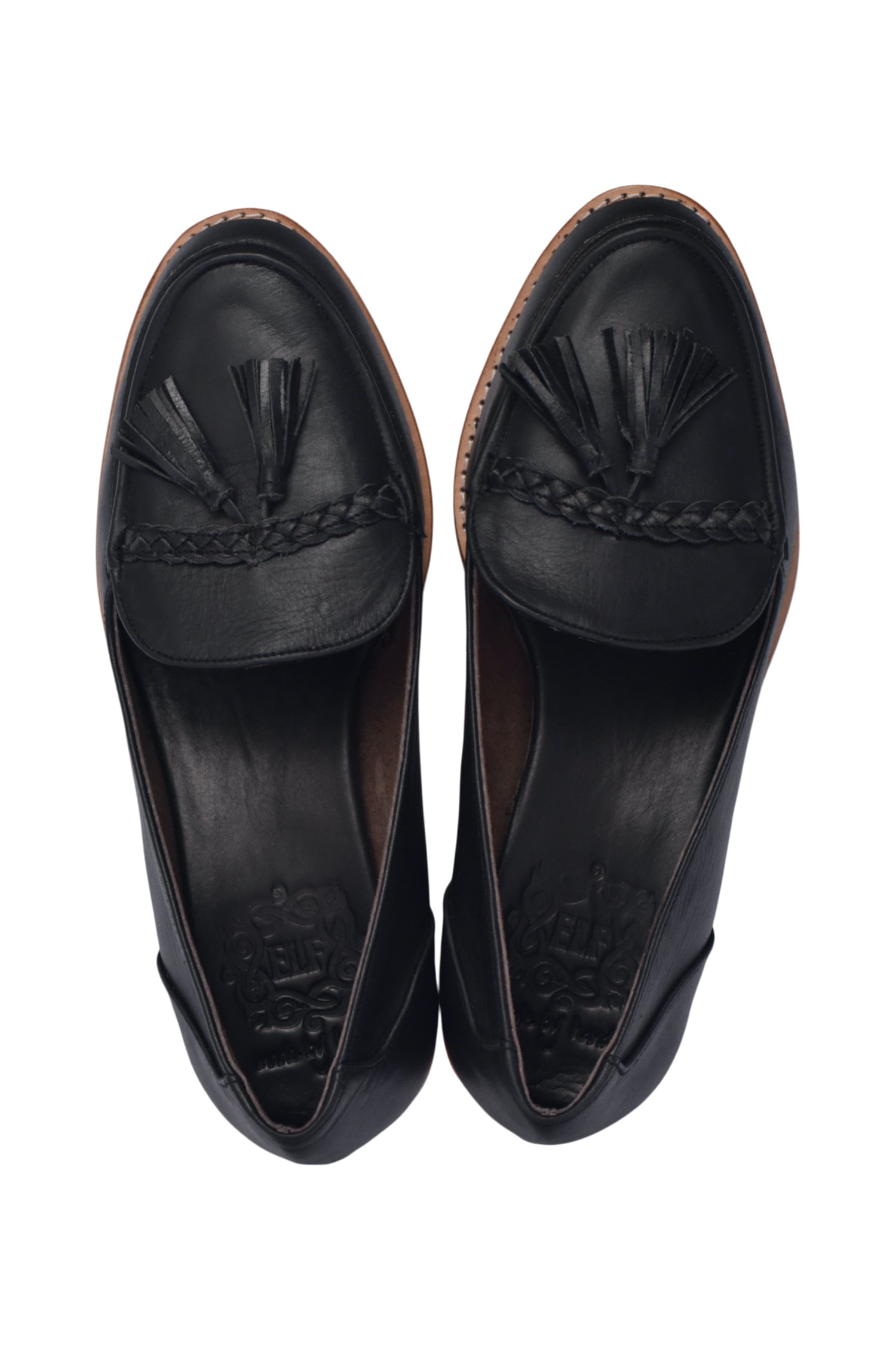 Top view of black Brooklyn Leather Loafers 