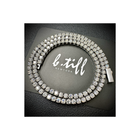 B.Tiff 3mm Tennis Necklace with logo in the middle