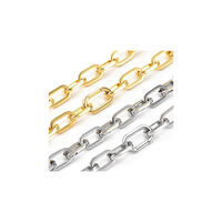 A view of gold and silver B.Tiff High Polish Paperclip Chain Necklace