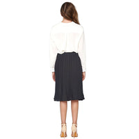 Pleione Women's High Waisted Pleated Midi Skirt