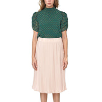 Pleione Women's High Waisted Pleated Midi Skirt