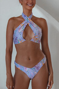 Full view of brown Capri Bikini Bottoms 