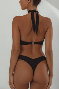 Back view of black Capri Halterneck Bikini Top