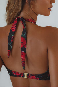 A view of the strap of rose Capri Halterneck Bikini Top