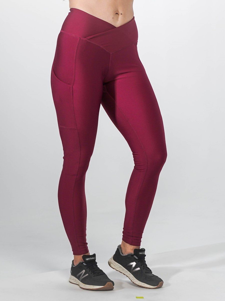 Pocket Leggings | CRANBERRY by Obsession Shapewear