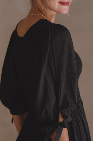 Freya Smocked Linen Midi Dress 