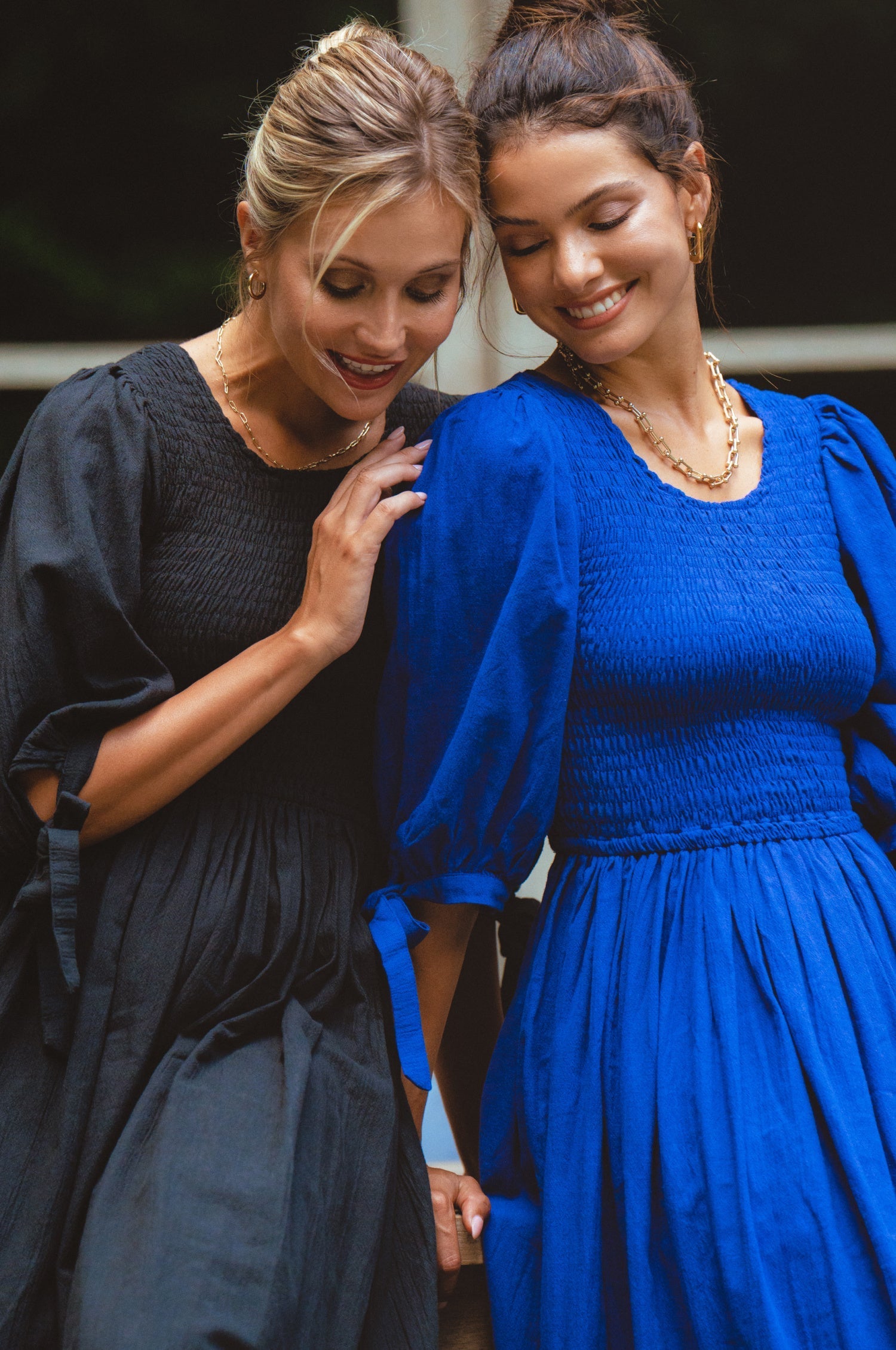 Freya Smocked Linen Midi Dress 