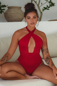 Full view of Iliana One Piece Lava Red