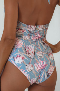 View of the back of Iliana Cross-Over One Piece Swimsuit 