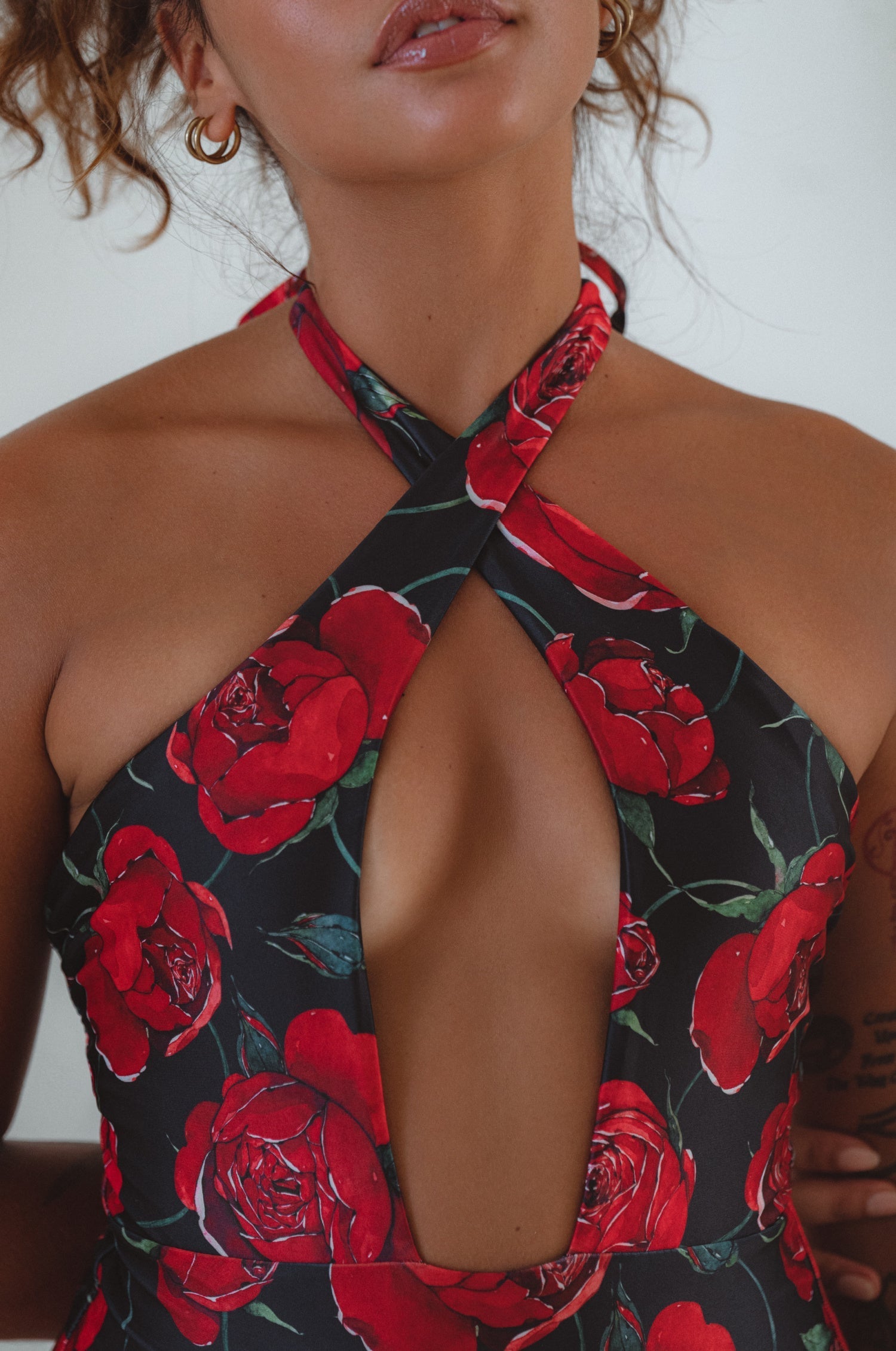 Zoom in view of Iliana Cross-Over One Piece Swimsuit 