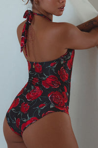 full View of Iliana One Piece Roses swimsuit