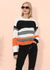 Drop Shoulder Striped Knit Sweater for mothers