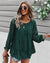 Green Clip Dot Tiered Blouse