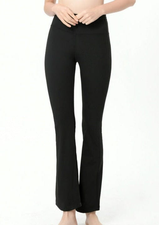 Front of black High Rise Flared Yoga Pants