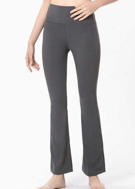 Gray High Rise Flared Yoga Pants