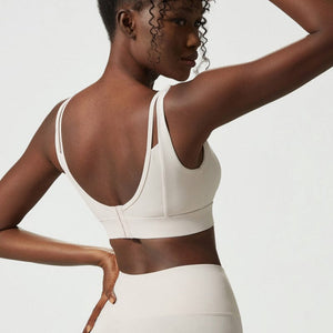 Scoop Low Open Back Double Strap Fitness Sports Bra by Anna-Kaci