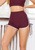Burgundy High Waisted Shorts with Adjustable Strings