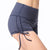 High Rise Mini Shorts with Adjustable Strings in gray