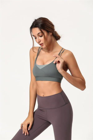 Cute Double Strap Adjustable Clasp Sports Bra