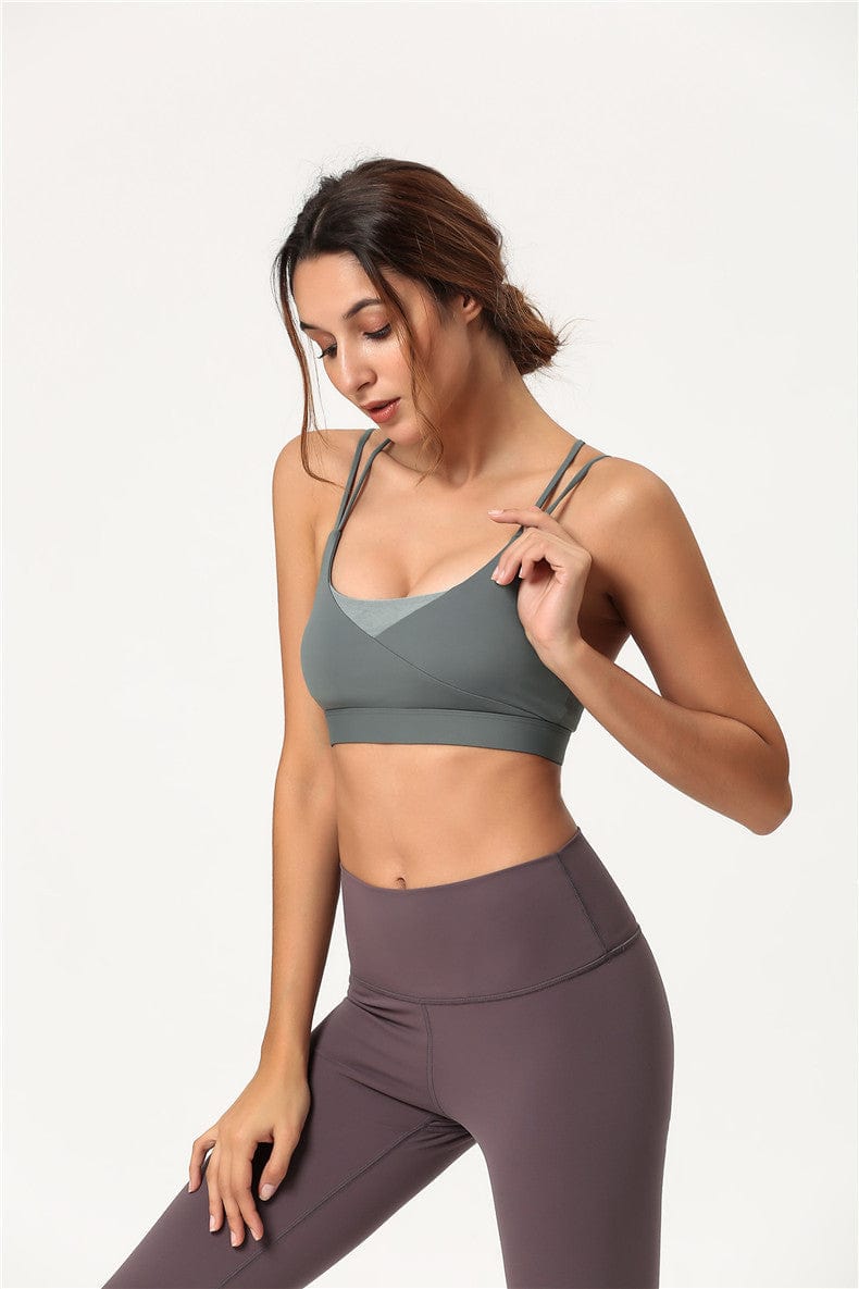 Cute Double Strap Adjustable Clasp Sports Bra