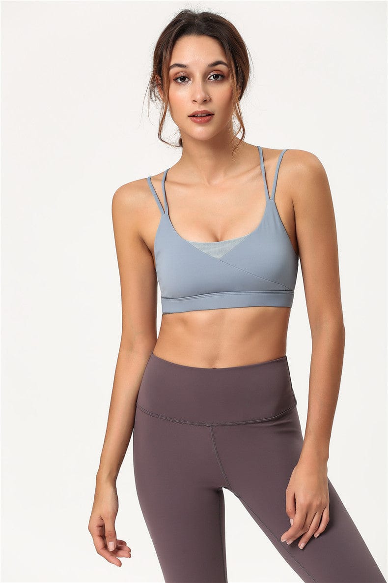 Double Strap Adjustable Clasp Sports Bra for yoga