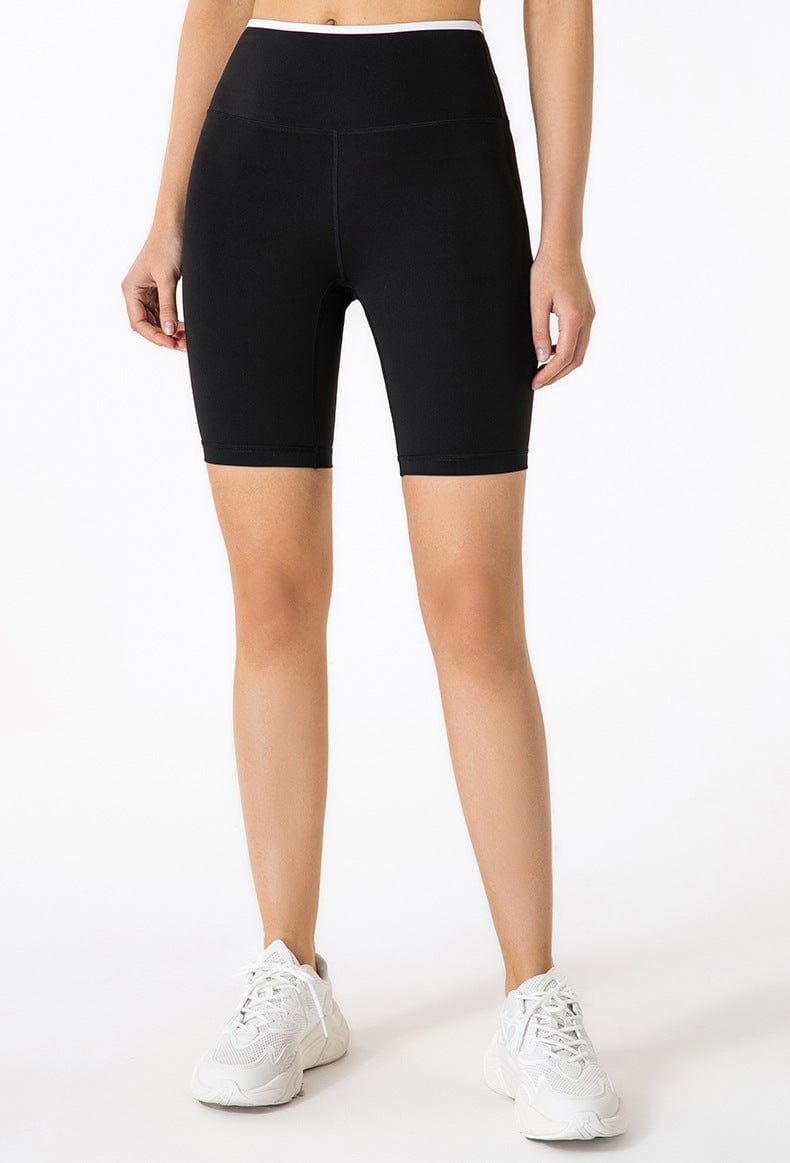 High Rise Contrast Fitness Bike Shorts for the gym