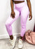Checkered High Rise 7/8 Leggings-light pastel pink