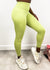 Side view of green leggings