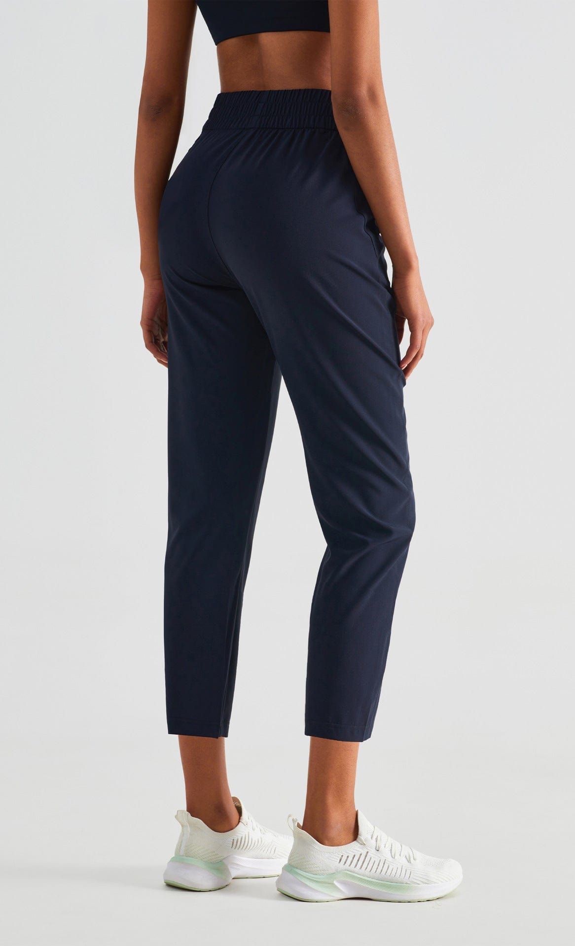 Picture of the right side of High Rise Cropped Capri Slim Fit Joggers