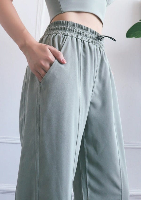 Pocket of High Rise Contouring Seam Drawstring Ruched Joggers