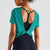 Green Twist Open Back Loose Fitted Shirt