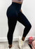 Side view of Two Toned Cross High Waist Leggings