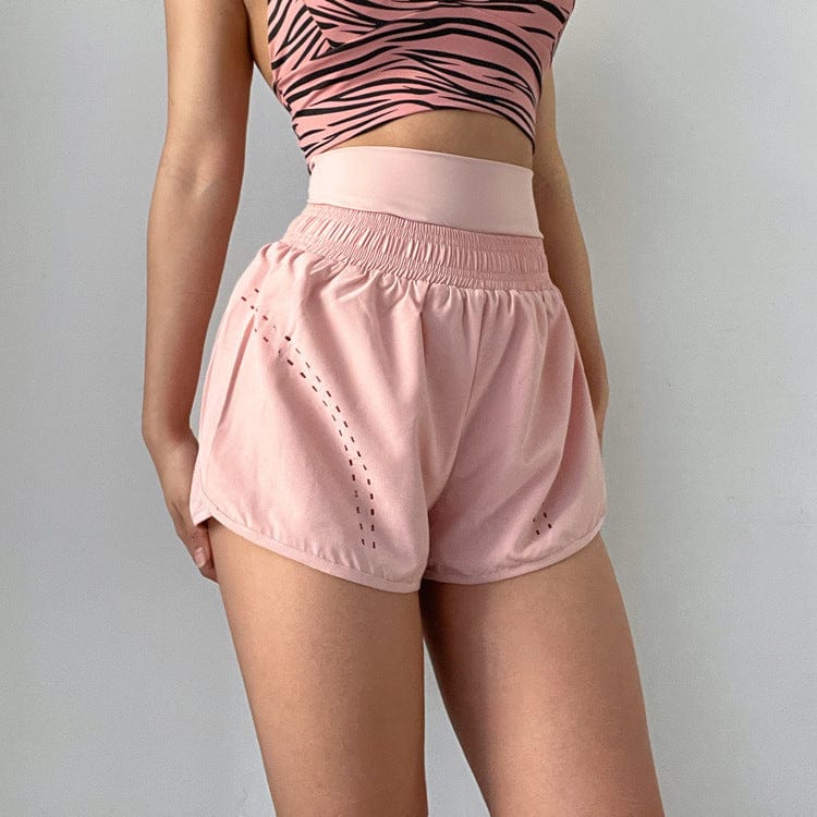 Pink High Waisted Lined Active Shorts