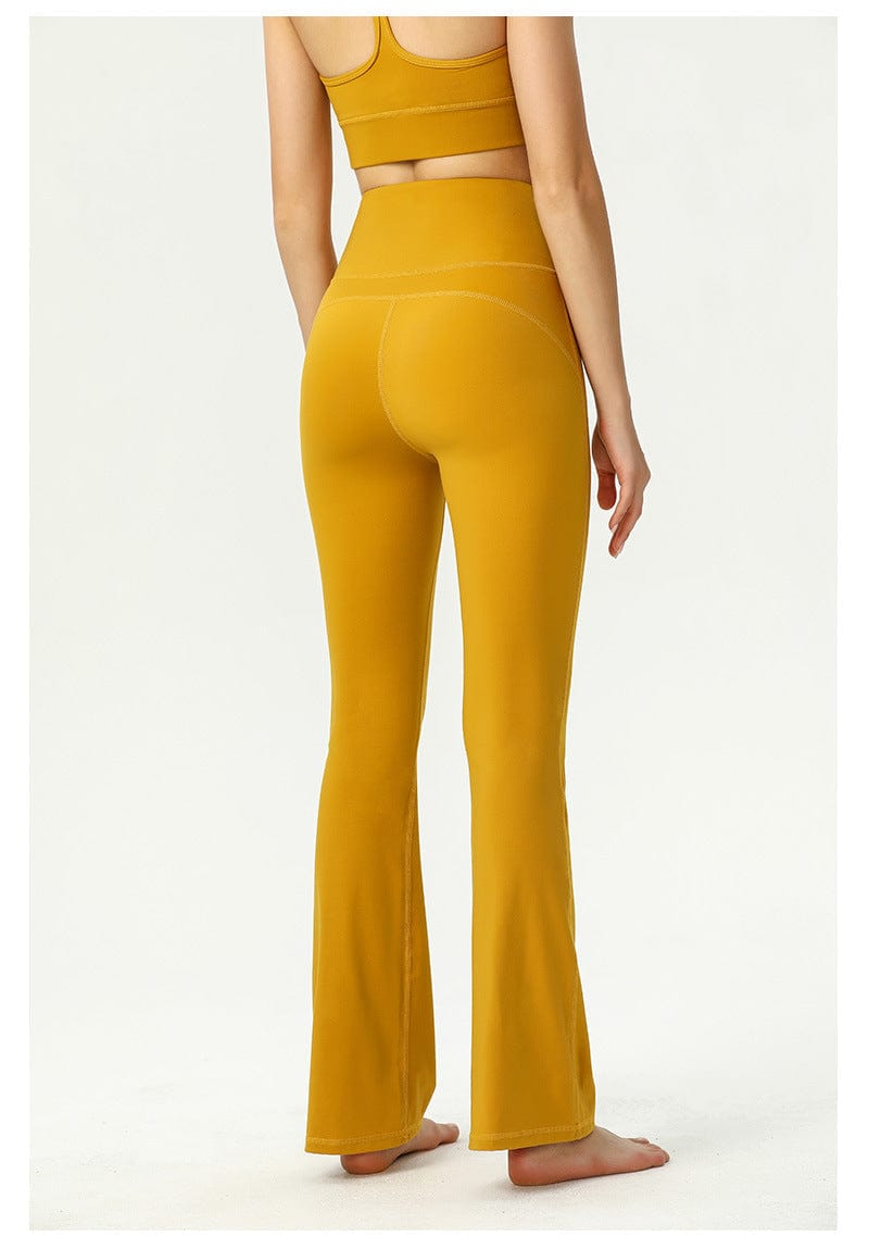 Yellow soft flared yoga leggings