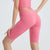 side view of pink biker shorts