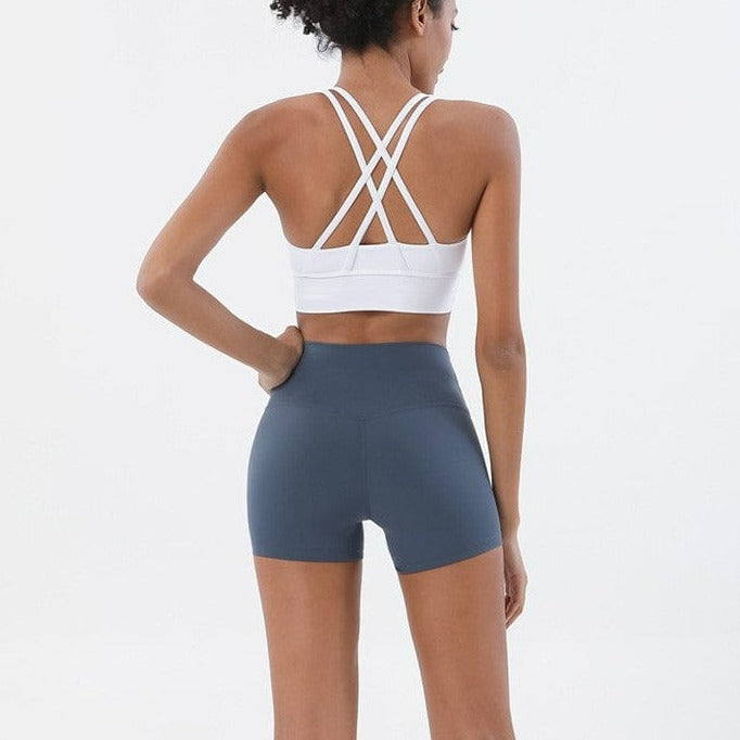 Back view of High Waisted Soft Biker Shorts