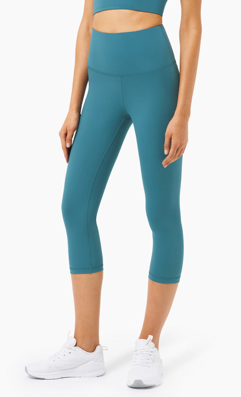 Green High Waisted Cropped Leggings