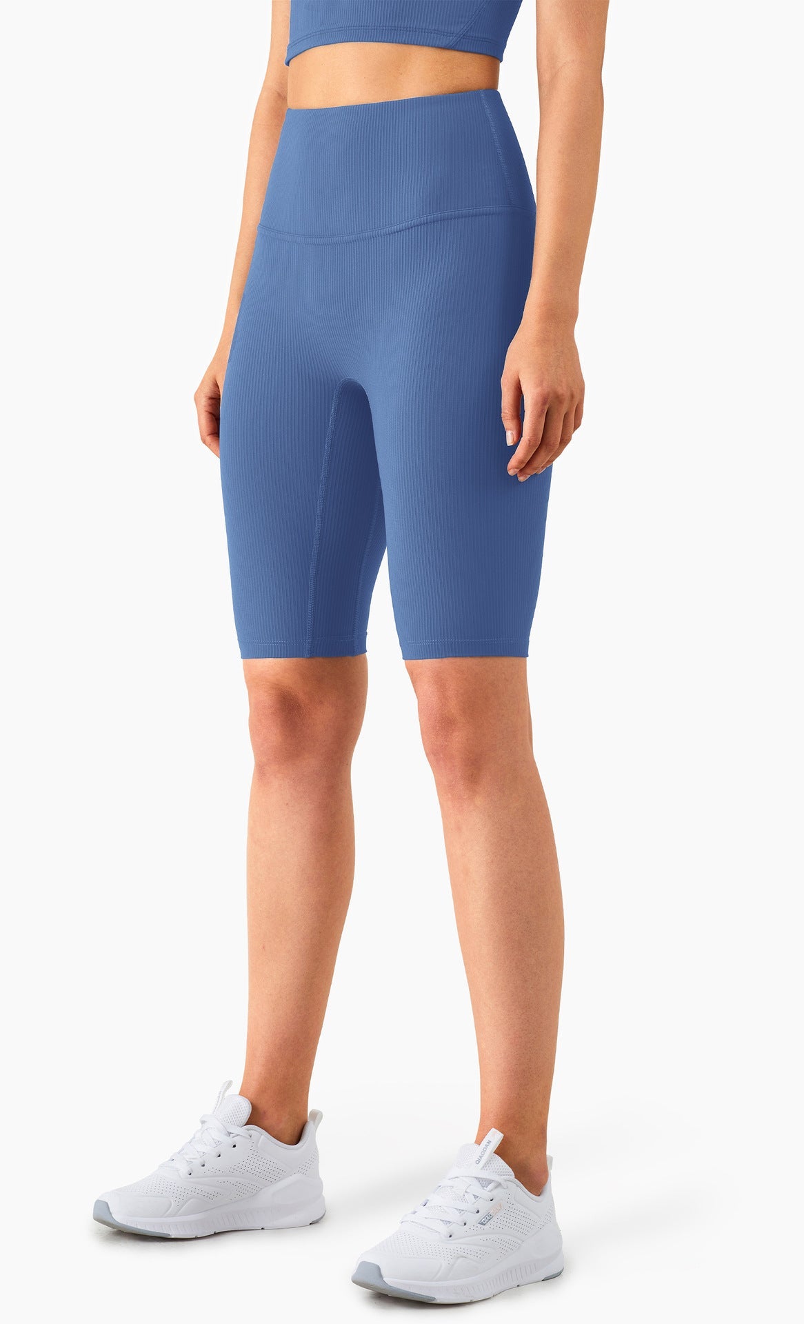 Blue High Waisted Biker Shorts