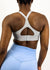 view of the back of Adjustable Racerback Sports Bra-white